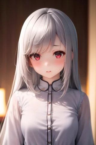 Masterpiece, Best Quality, 1girl, Upper Body, Silver Hair, R... — Stable Diffusion AI Prompt: masterpiece, best quality, 1girl, upper body, silver hair, red eyes, shirts, ind...