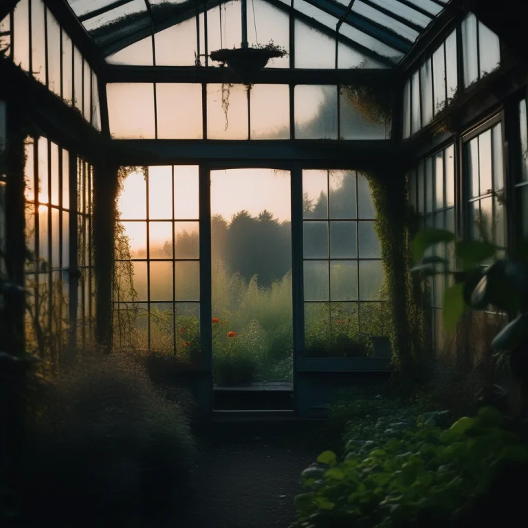 An Overgrown Greenhouse Slowly Returning To Nature, Matte Pa...