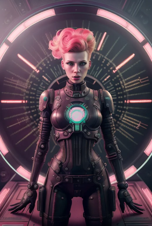 An Analog Synthwave Style Postapocalypse Picture Of A Swpunk...