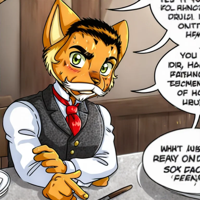 Eliasil, Furry, Furry Male, Solo, 1boy, Vest, Necktie, Shirt...