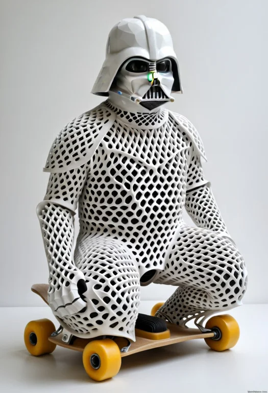 Gyroid Lattice, Darthvader Formed Entirely From A Continuous...