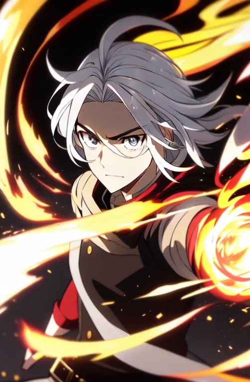 Lorafirevfx0.5 Lorairidescenthair0.6 1man, White Hair, A Fir...