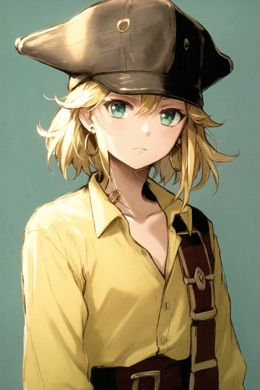 Jack Sparrow, Anime, Masterpiece, Best Quality, 1girl, Aqua...