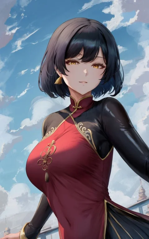Fullbody, Flying, Chinese Clothes, China Dress, Shinyskin, B...