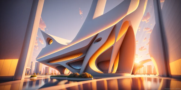 Futuristic Architecture Visualization, Giant Museum, Avant-g...