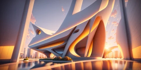 Futuristic Architecture Visualization, Giant Museum, Avant-g... — Stable Diffusion AI Prompt: futuristic architecture visualization, giant museum, Avant-garde design, geometr...
