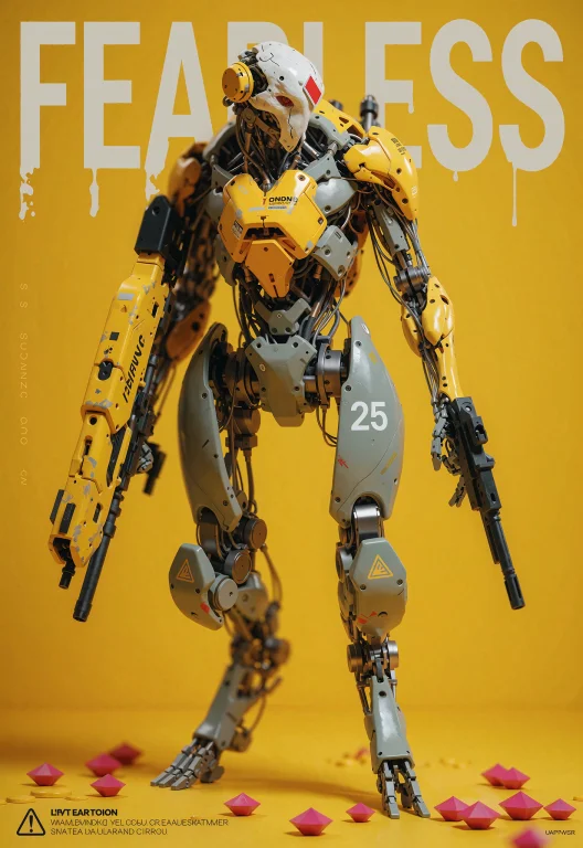 This Is A Digital Humanoid Robot Standing In A Dynamic Pose...