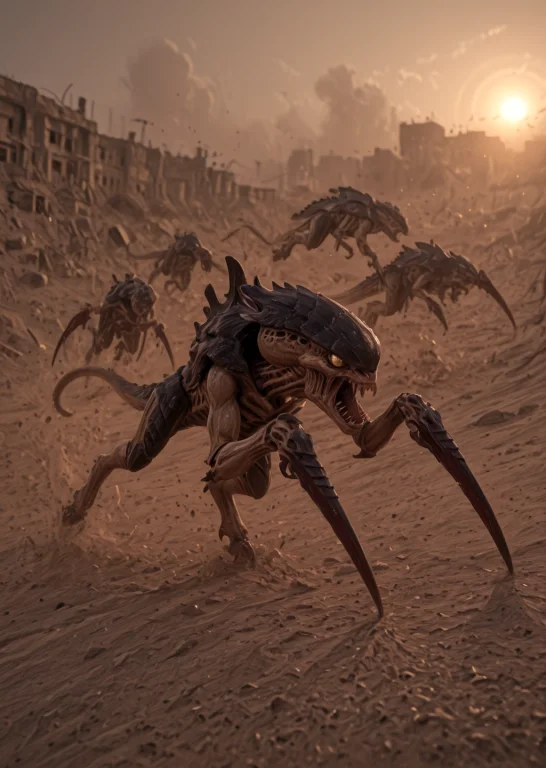 Hormagaunt, Tyranid, Multiple-creatures, Group, Swarm, Scyth...