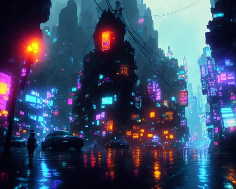 A City Street On A Rainy Night, By Eonn — Stable Diffusion AI Prompt: a city street on a rainy night, by eonn