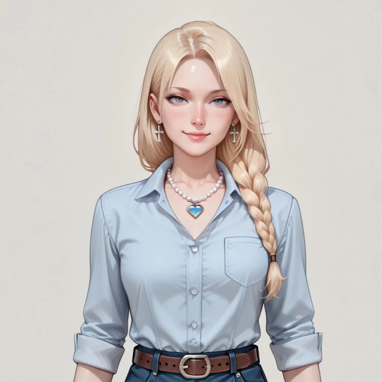 Helenaonsen, 1girl, Solo, Side Braid, Braid Over Left Should...