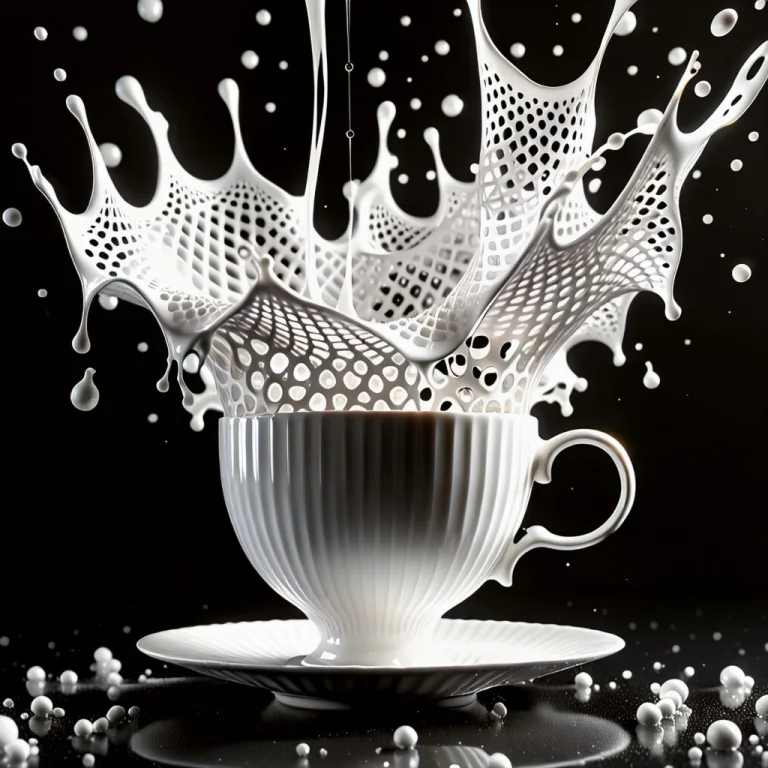 A High-speed Macro Photograph Of A Dramatic, Mid-air Liquid...