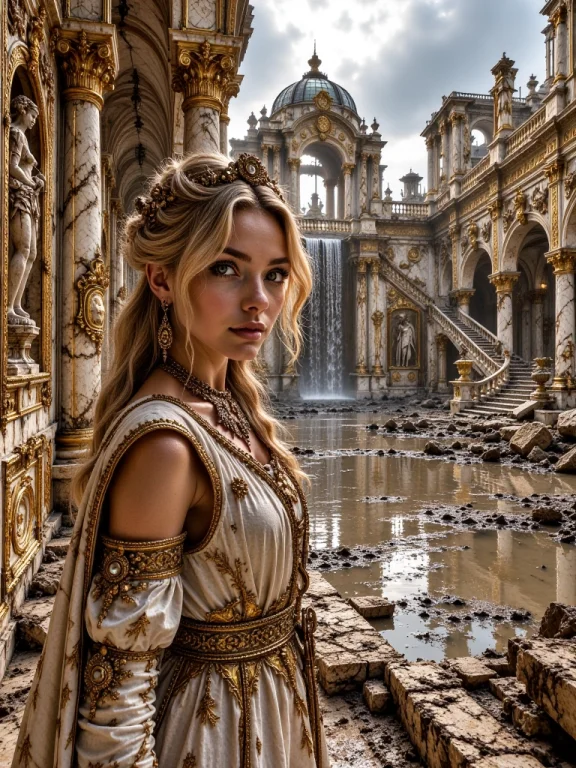 Hrgec, Hidden Ruined-ge Courtyard, Close-up Of A Blonde Low...