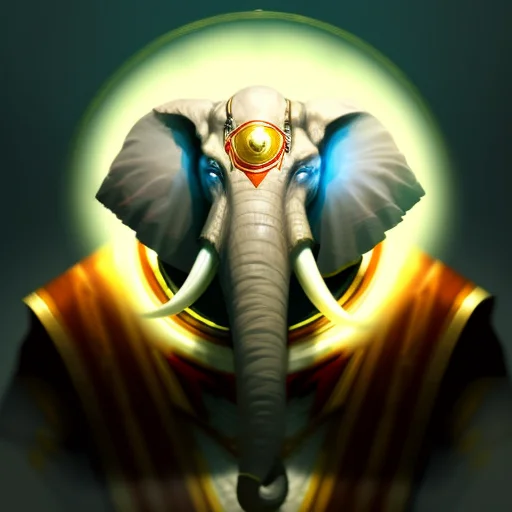 Portrait Of An Loxodonperson Wizard, Medieval, Volumetric Li...