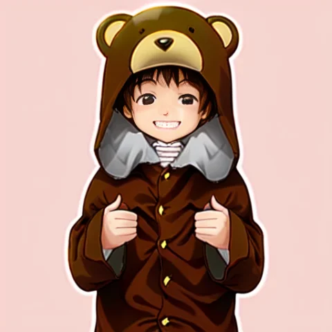 Loralain1 1girl, Cute, Brown Bear Pajamas, Grin, Stars — Stable Diffusion AI Prompt: 1girl, cute, brown bear pajamas, grin, stars