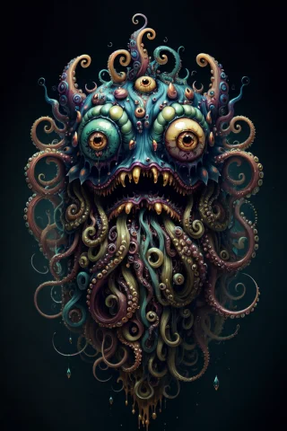 A Fantz Monster Design, Funny, Ultra Detailed, Slimey, Dripp... — Stable Diffusion AI Prompt: A fantz monster design, funny, ultra detailed, slimey, dripping style-paint-1900...