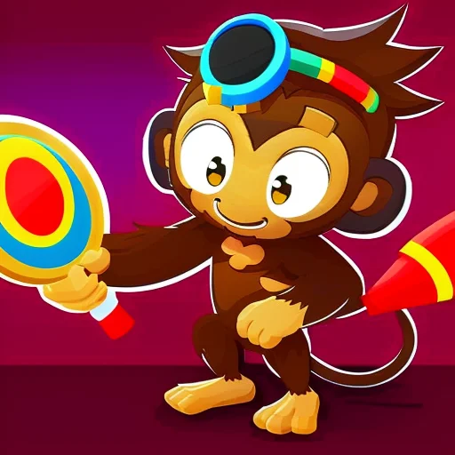 Btdmnky Primary Style, High Quality, Digital Art, Monkey
