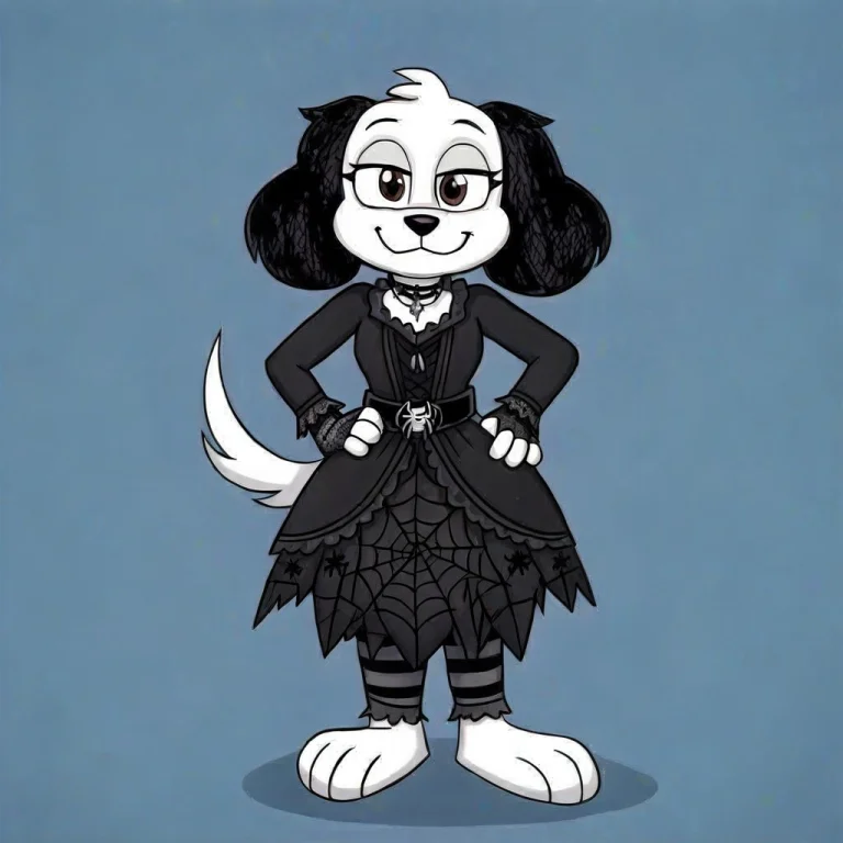 Gothic Mattie, 1girl, Standing, Simple Background, Furry Fem...