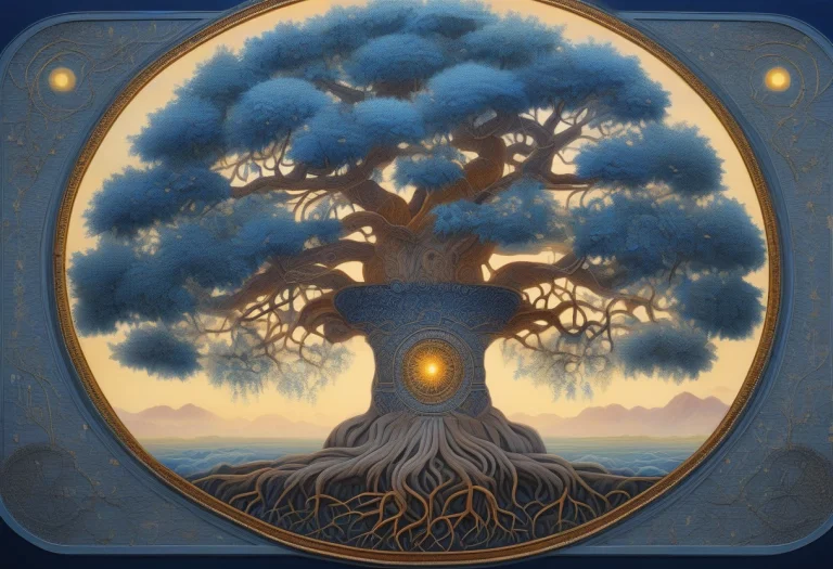 High Quality, Detailed, An Ancient Tree Of Life With Luminou...