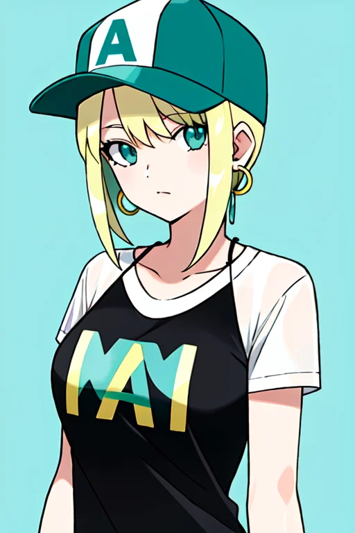 Sugimori Ken Style, Masterpiece, Best Quality, 1girl, Aqua E...