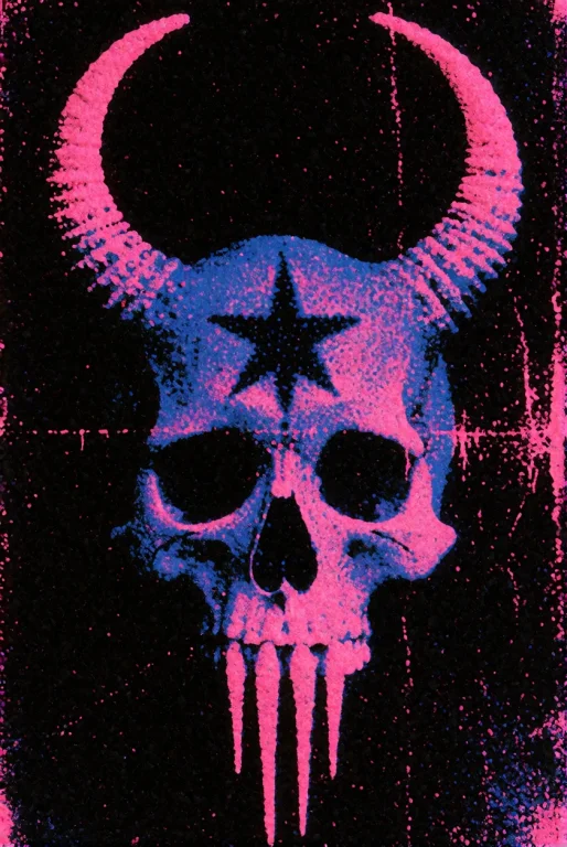 Fluorescent Archive Print. Distressed Occult Broadside Print...