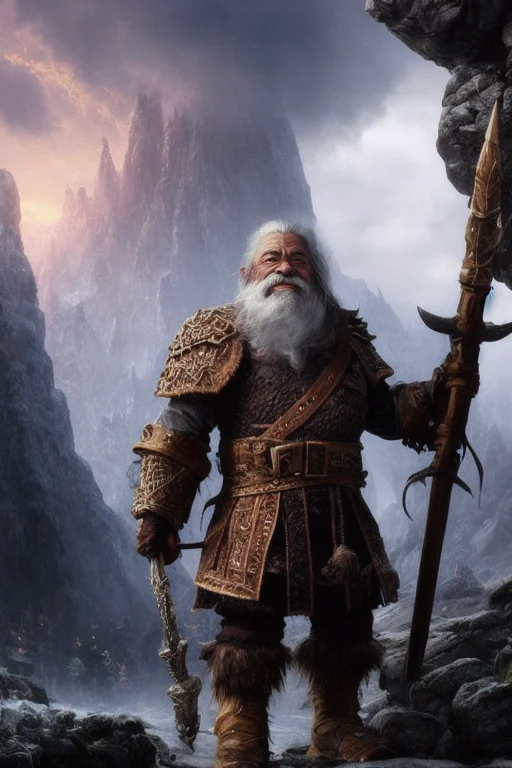 A Old Dwarf With Warrior Helm, Concept Art, Octane Render, C...