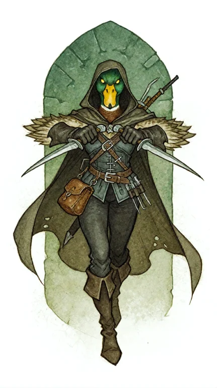 Dragonbanerpg. A Mallard Rogue, With A Cloak That Flows Behi...