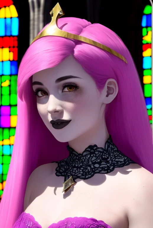 A Raw Photograph Of True-to-life Princess Bubblegum, Moody N...