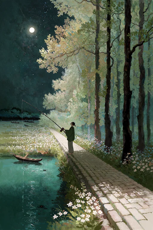 Velnari, Fujichoko Style, 0kustyle., , A Serene Night Scene...