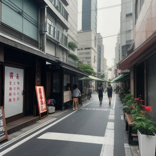Taiwanese Street Sidewalk In Taipei. A Cup Of Coffee.