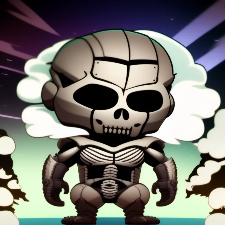 Masterpiece, Spooky Skeleton Standing Menacingly On A Dark B...