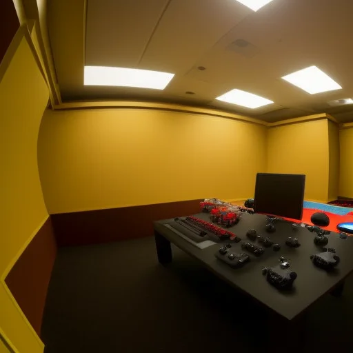 Gaming Pc Setup Inside Of Scrbackrooms, Fisheye Lens, Wide S...