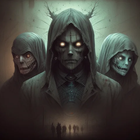 Night Ghosts That Look No Less Creepy Than The Worst Nightma... — Stable Diffusion AI Prompt: Night ghosts that look no less creepy than the worst nightmare, (dark shot:1.17)...