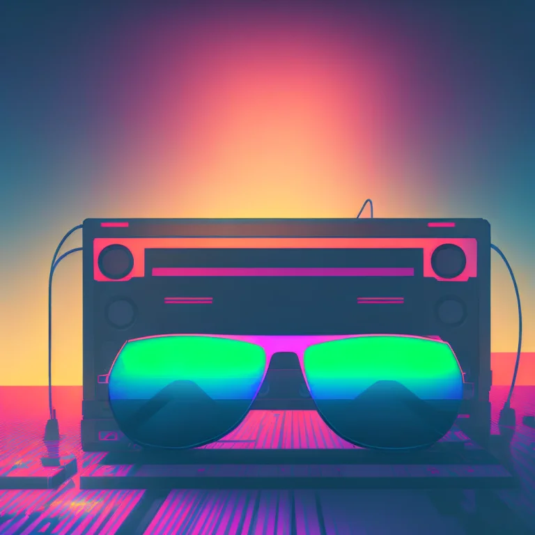 Table With Cassette Tape1.3 With Sunglasses1.3 On It, Dark C...