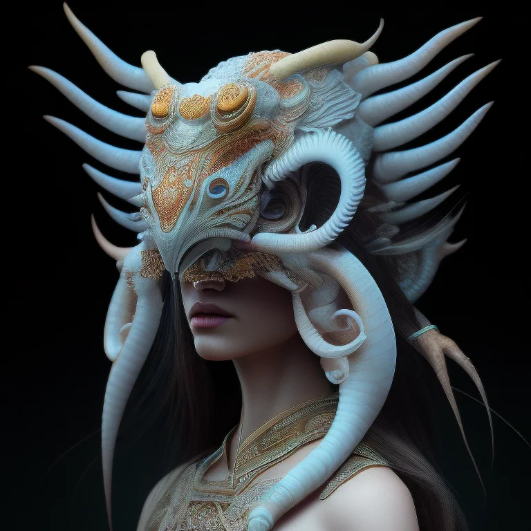 Openjourney 3 D Goddess Close - Up Profile Portrait With Ram...