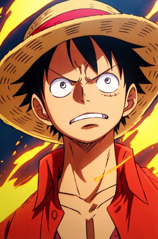 1boy, Wanostyle, Monkey D Luffy, Angry Looking, Straw Hat, L...