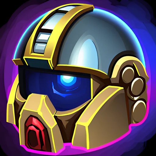 Sci-fi Space Marine Helmet, Stylized Game Icon