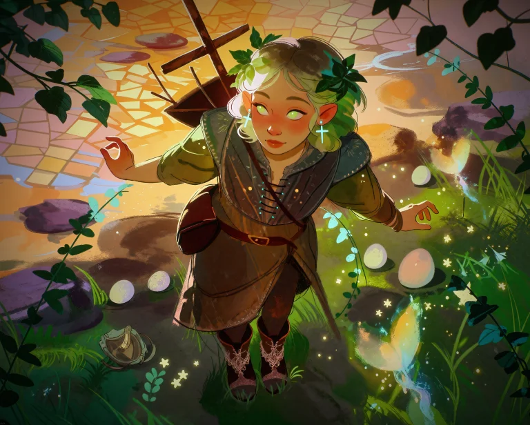Stylized Illustration, Brush Strokes, A Whimsical, High-angl...