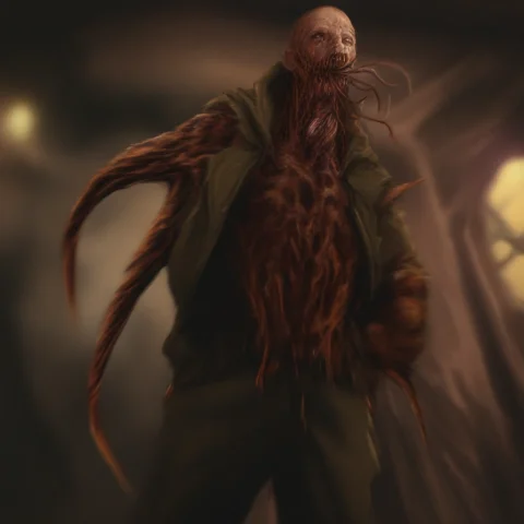 Benwands, Human,monster,eyeless,melting Skin,mouth Tentacle,... — Stable Diffusion AI Prompt: benwands, human,monster,eyeless,melting skin,mouth tentacle,jacket,arm blade,