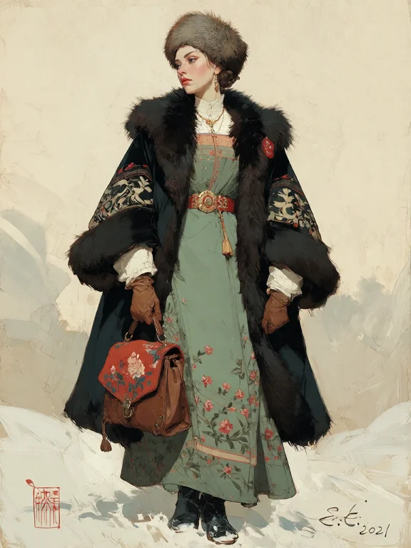 Bradhamel Art Style. A Full-length Portrait Of A Russian Wom...