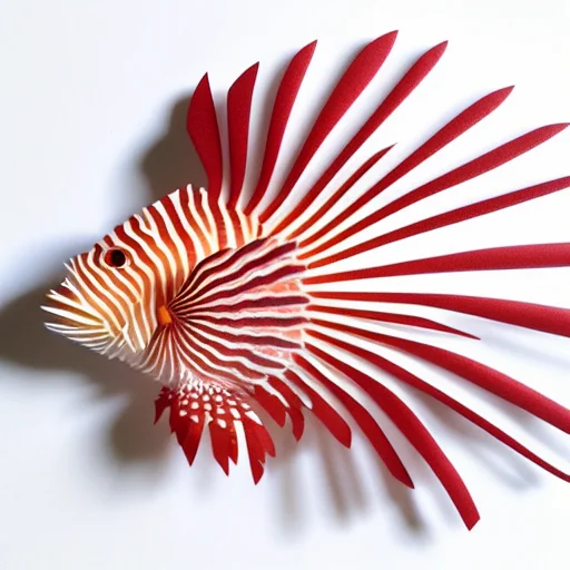 Papercutcommon Lionfish, 3d Graphics With Simplistic Polygon...