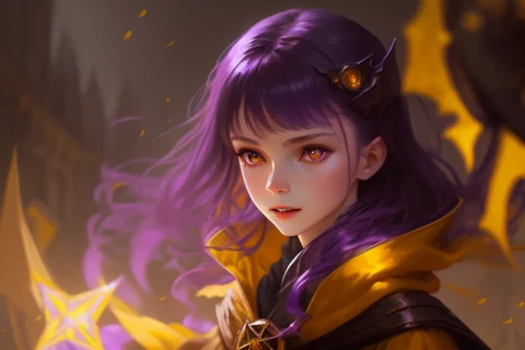 Portrait Of A Small Vampire Woman Wearing A Yellow Cloak, De... — Stable Diffusion AI Prompt: Portrait of a small vampire woman wearing a yellow cloak, detailed face, fantasy...