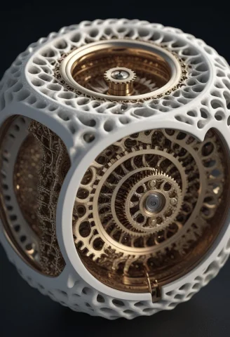 8k, Raw Digital Photo, An Antique Pocket Watch Transformed I... — SDXL AI Prompt: 8k, Raw digital photo, an antique pocket watch transformed into a complex gyroid...