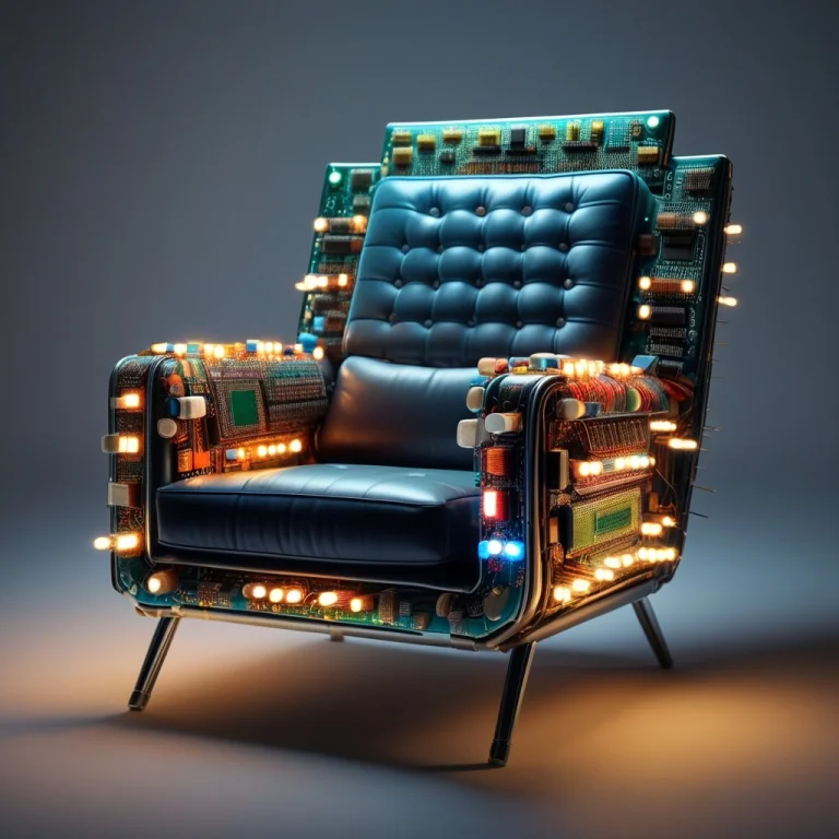 A Cozy Vintage Armchair Fully Built From Dense Circuitry, Cu...
