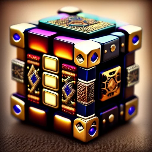 Dreamlikeart Steampunk Rubiks Cube, Insane Details, Intricat...