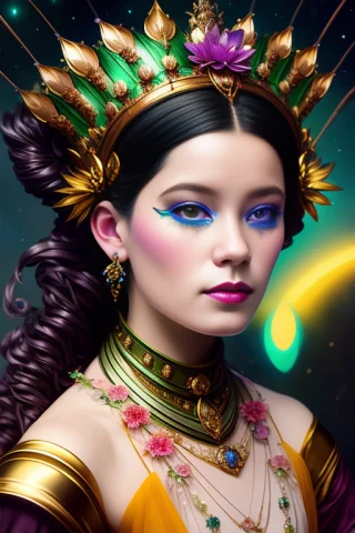 Silly Selfie Of Alien Queen, Queen, Floral, Dark Surrealism,... — Stable Diffusion AI Prompt: silly selfie of alien queen, queen, floral, dark surrealism, soft illumination,...