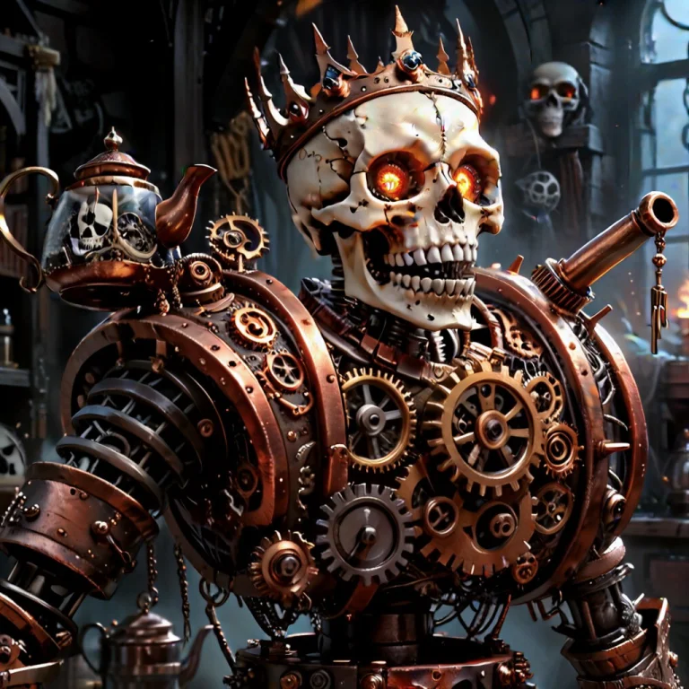All Made Of Gears, A Close-up Photo Of A Armor, Glowing, Cro...