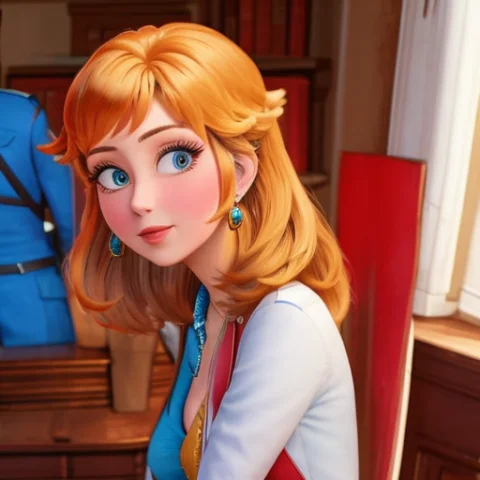 A Portrait Of Princess Peach In Castle, Princess Costume — Stable Diffusion AI Prompt: a portrait of princess peach in castle, princess costume