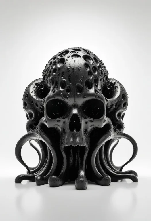 8k, Raw Digital Photo, A Skull Octopus Made Of Gyroid Struct...