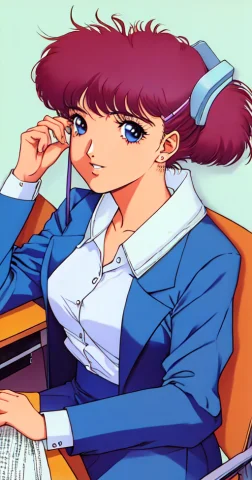 80s Anime Still, Office Girl At Desk, Muted Pastel Colors, Y... — Stable Diffusion AI Prompt: 80s anime still, office girl at desk, muted pastel colors, Yoshiaki Yoshiaki Kaw...