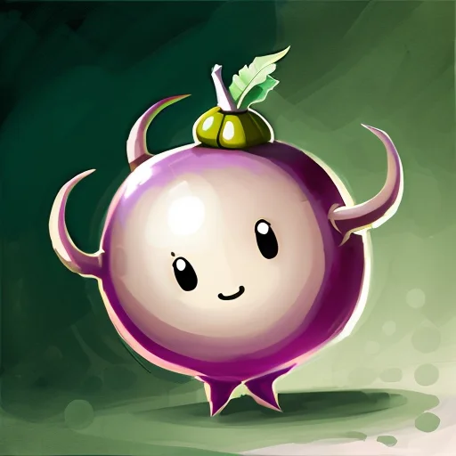 Kawaii Turnip, Stylized Game Icon, By Greg Manchess, Trendin...